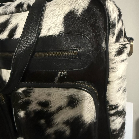 Cow fur hair calf leather satchel Brand New - Picture 6 of 12
